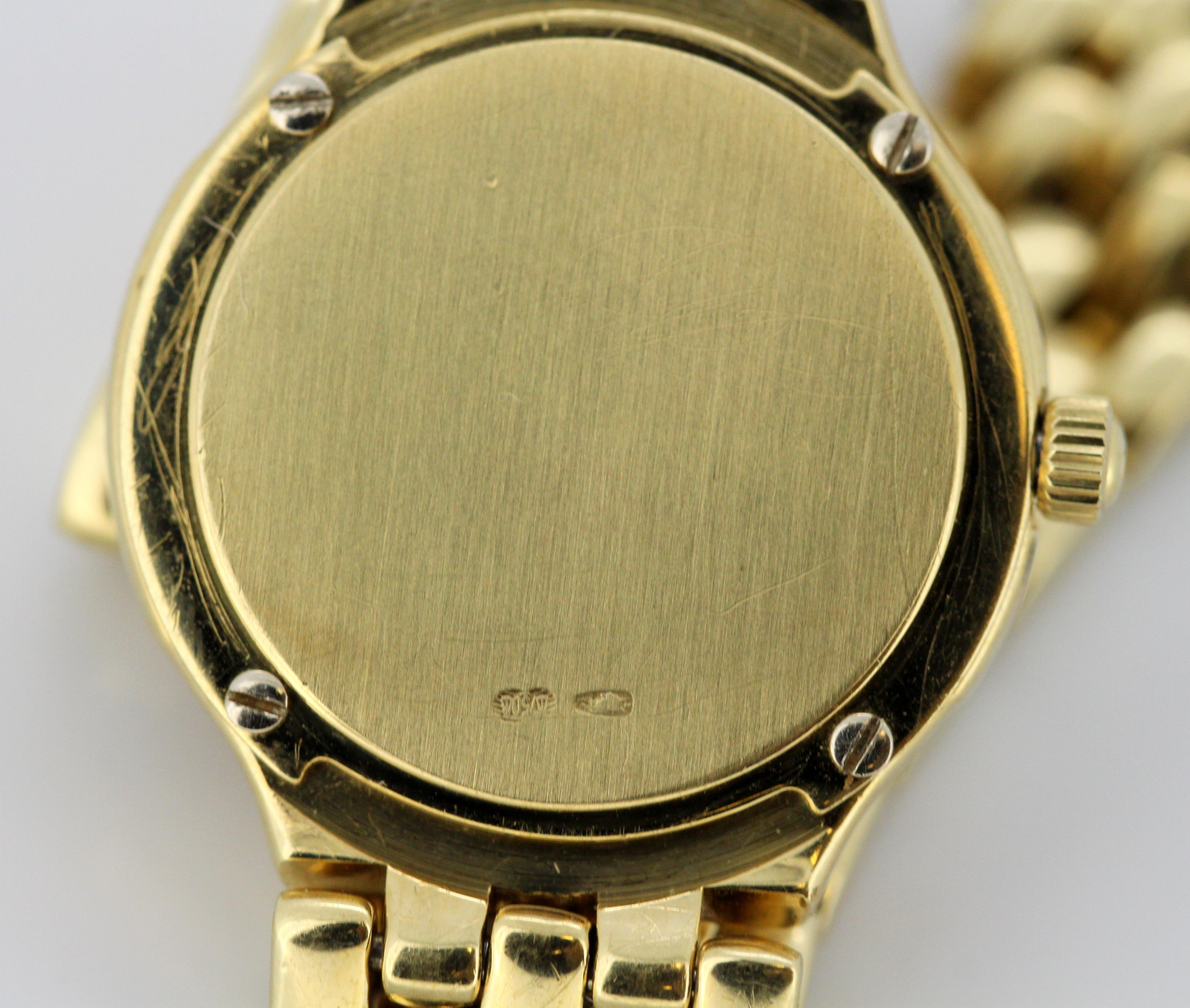 Ladies Omega wristwatch set in full 18k gold, diamond bezel & hour markers 10