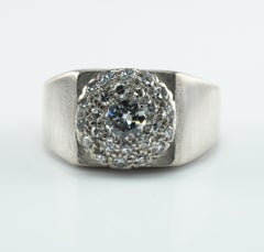 Ladies or Mens Diamond Ring Band 14K White Gold 1.05 TDW