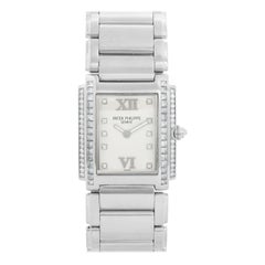 Used Ladies Patek Philippe Twenty-4 18 Karat White Gold and Diamond Watch 4910/20G