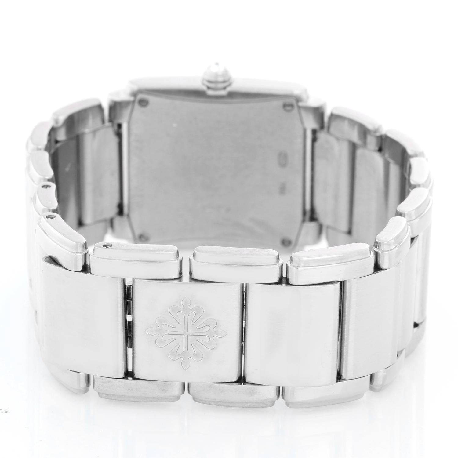 Ladies Patek Philippe Twenty-4 18k White Gold & Diamond Watch 4910/20G In Excellent Condition In Dallas, TX