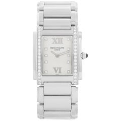 Ladies Patek Philippe Twenty-4 Watch Stainless Steel White Dial Watch 4910/10A