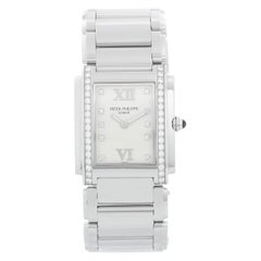 Vintage Ladies Patek Philippe Twenty-4 Watch Stainless Steel White Dial Watch 4910