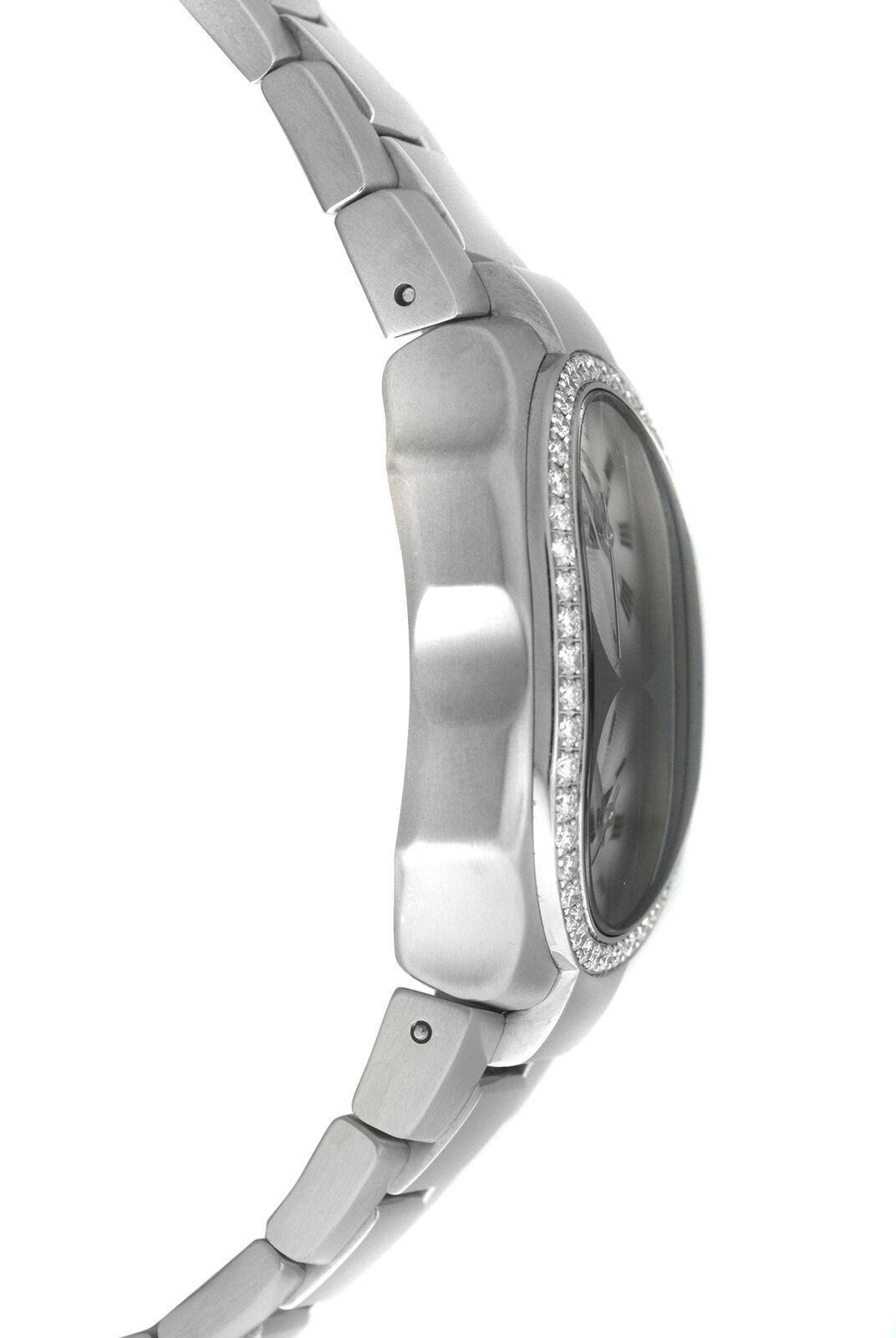 Women's or Men's Ladies Philip Stein Teslar 2 Time Zone Steel Diamond Quartz Watch For Sale