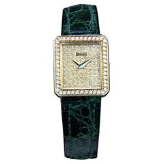 Ladies Piaget Custom Diamond Dial and Bezel 18k Gold Manual Winding Wristwatch