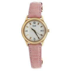 Ladies Piaget Dancer 18k Gold 29mm Pink Leather Strap Wrist Watch Ref. 23001