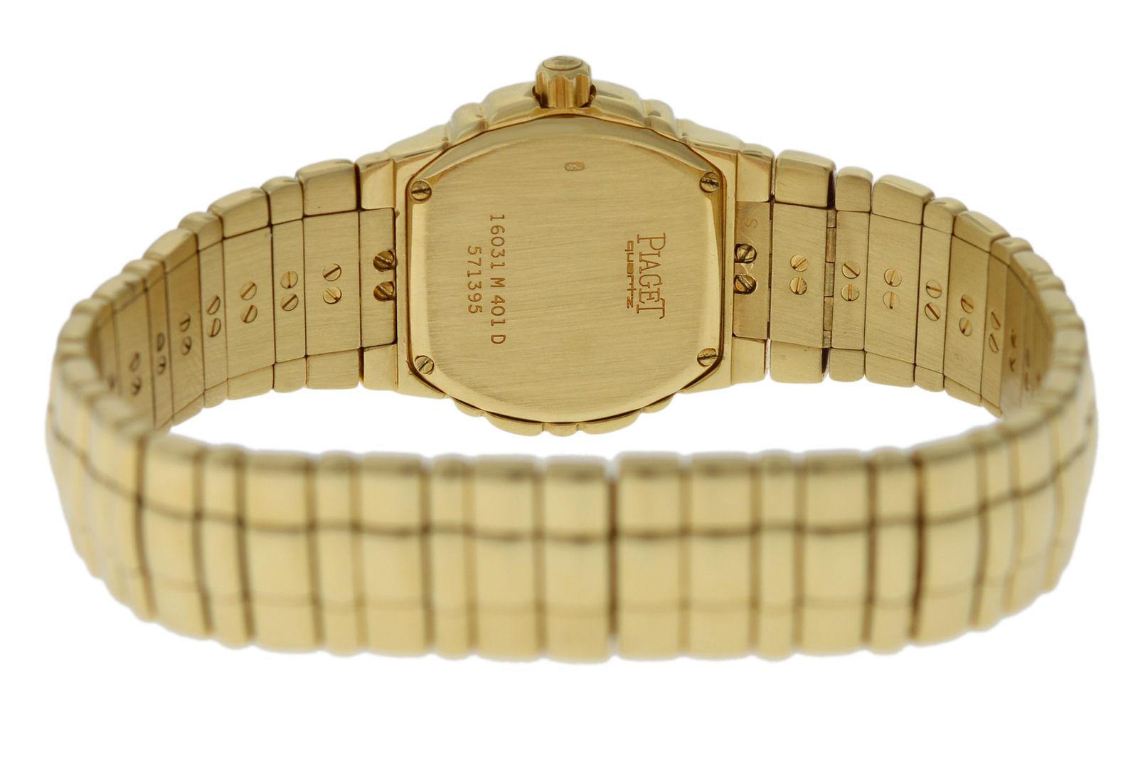 Ladies Piaget Tanagra 18 Karat Yellow Gold Diamond Quartz Watch In Excellent Condition For Sale In New York, NY