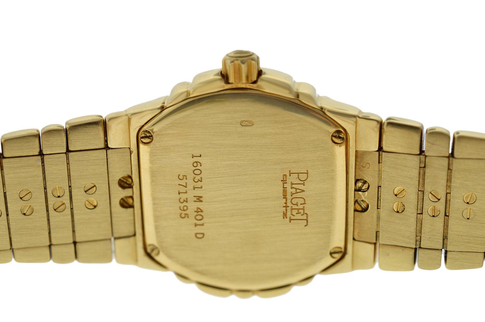 Ladies Piaget Tanagra 18 Karat Yellow Gold Diamond Quartz Watch For Sale 1