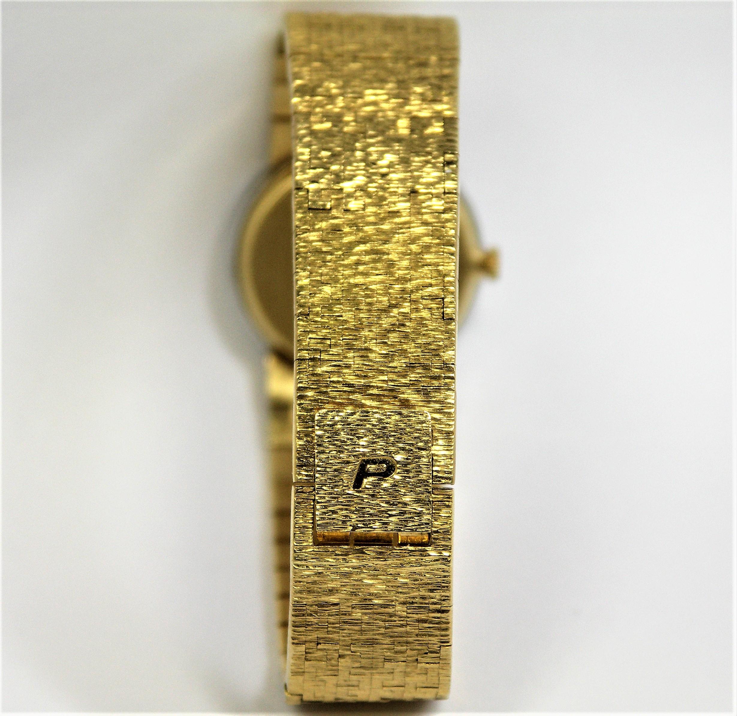 Ladies Piaget Watch with Lapis Dial and Diamond Bezel In Good Condition In Palm Beach, FL