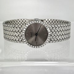 Ladies Piaget Watch with Slate Grey Dial, Diamond Bezel and Unique Braided Band