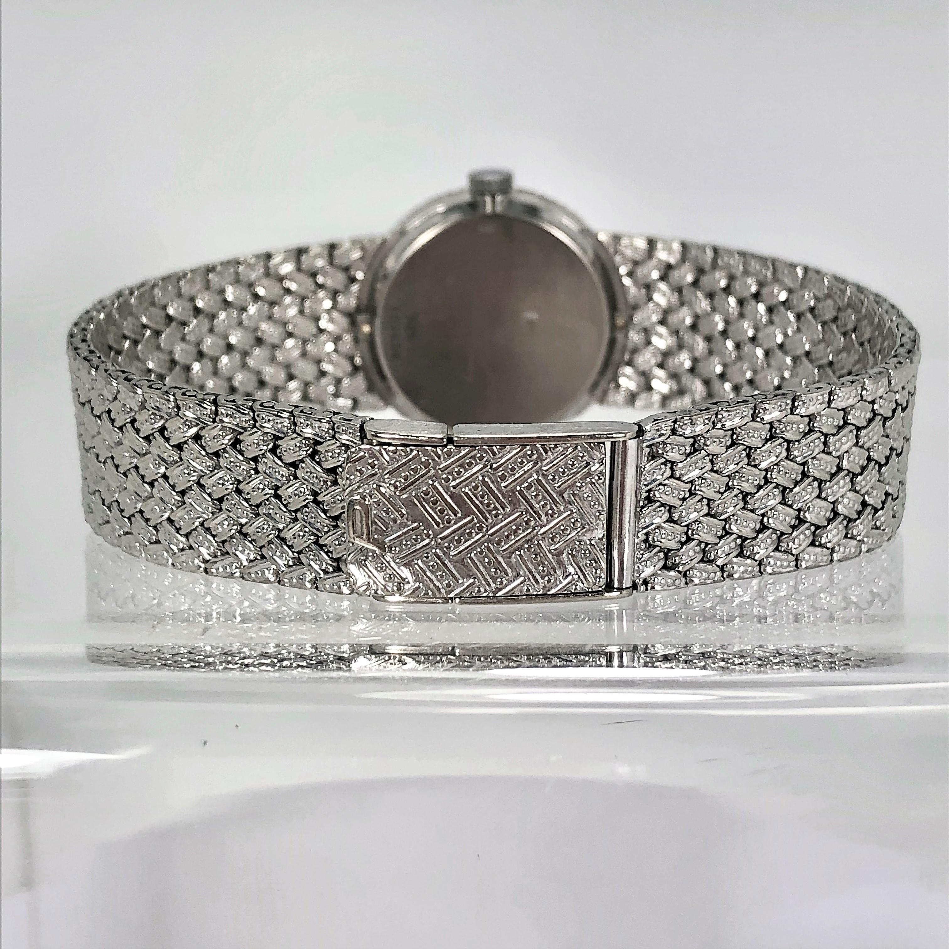 Women's Ladies Piaget Watch with Slate Grey Dial, Diamond Bezel and Unique Braided Band