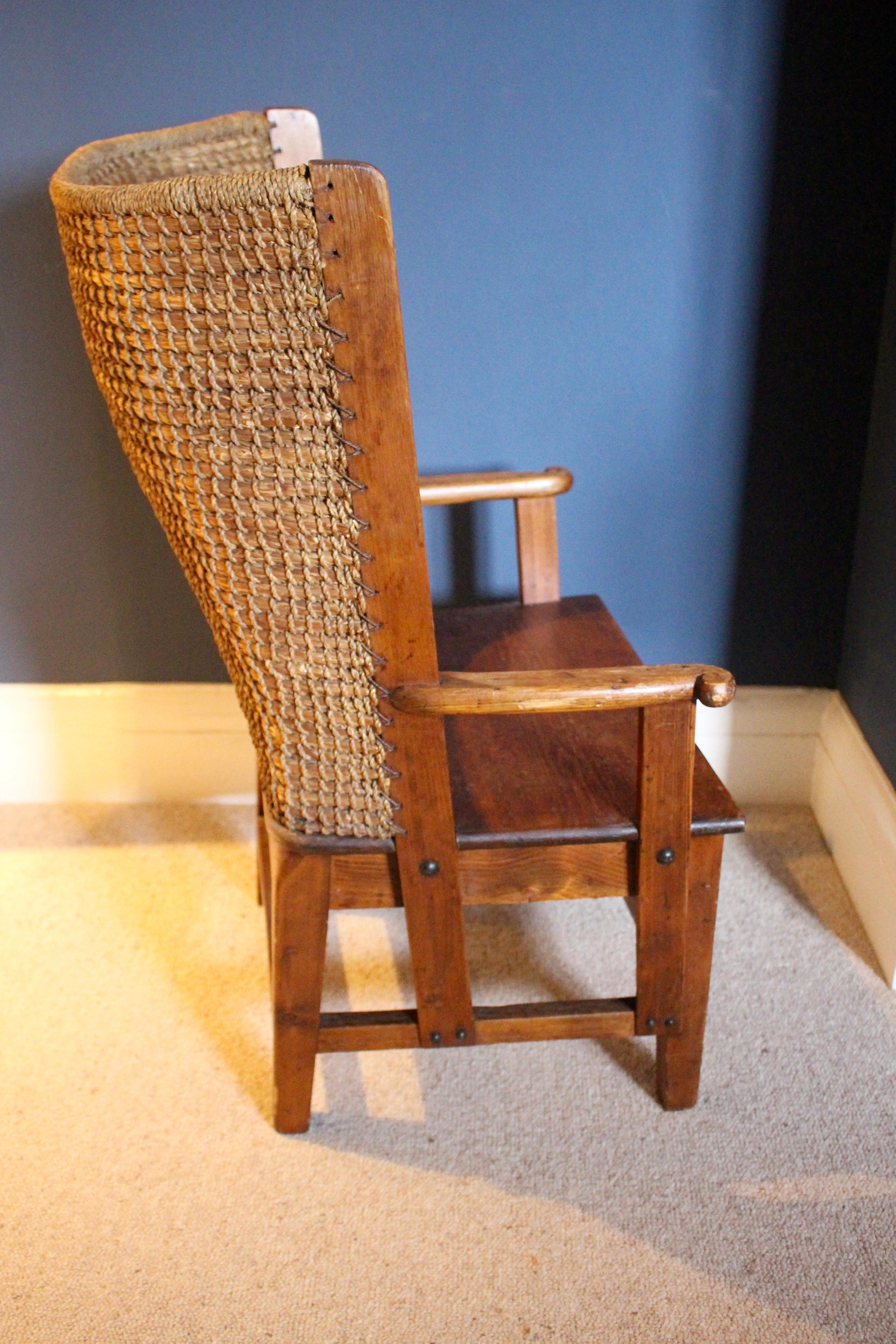 Arts and Crafts Ladies Pine Orkney Chair of Small Proportions, circa 1920