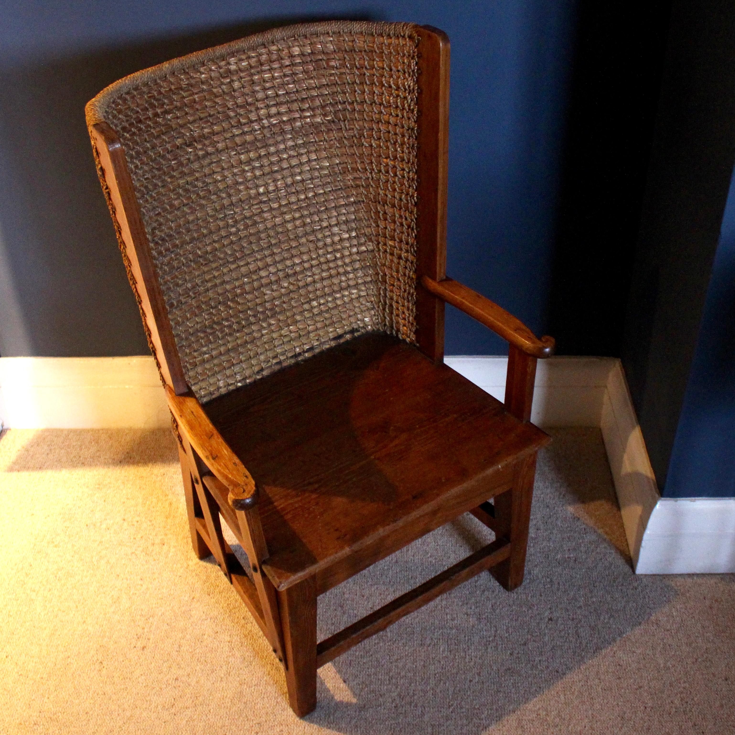 Straw Ladies Pine Orkney Chair of Small Proportions, circa 1920