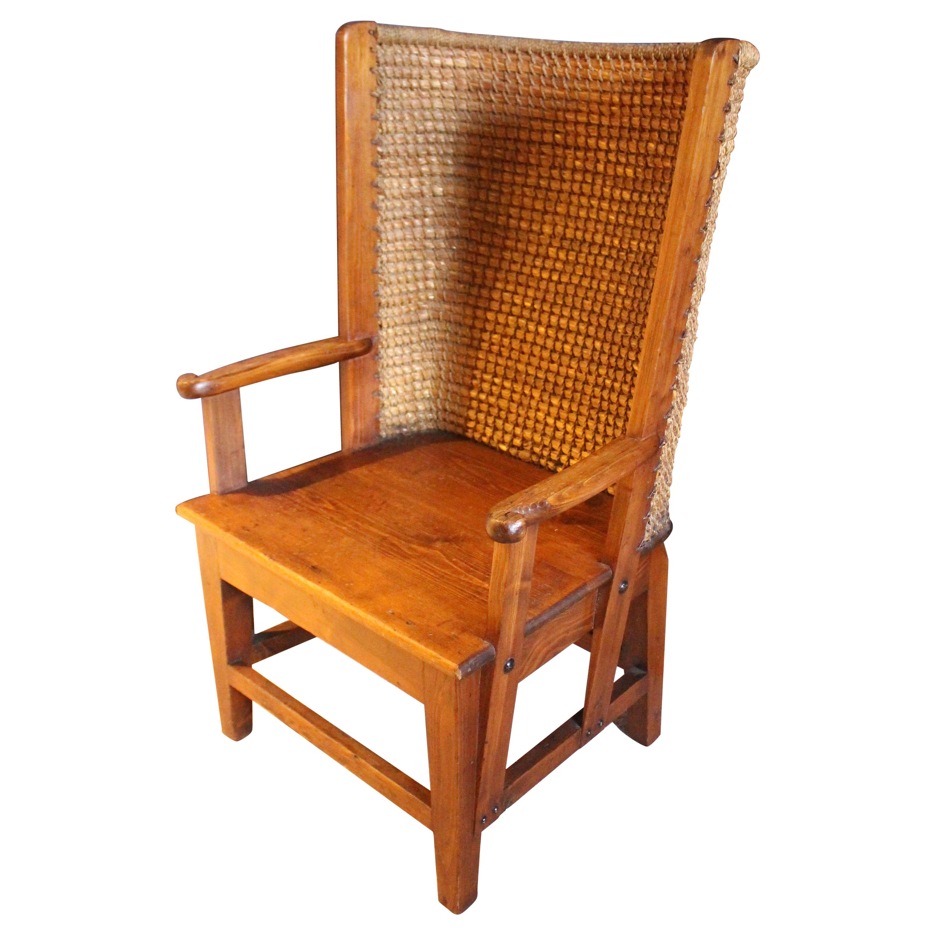 Ladies Pine Orkney Chair of Small Proportions, circa 1920