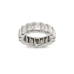 Ladies Platinum 7.20ct Emerald Cut Diamond Full Eternity Wedding Band Ring