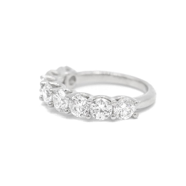 Ladies Platinum 8 Diamond Across Eternity Wedding Ring For Sale at 1stDibs