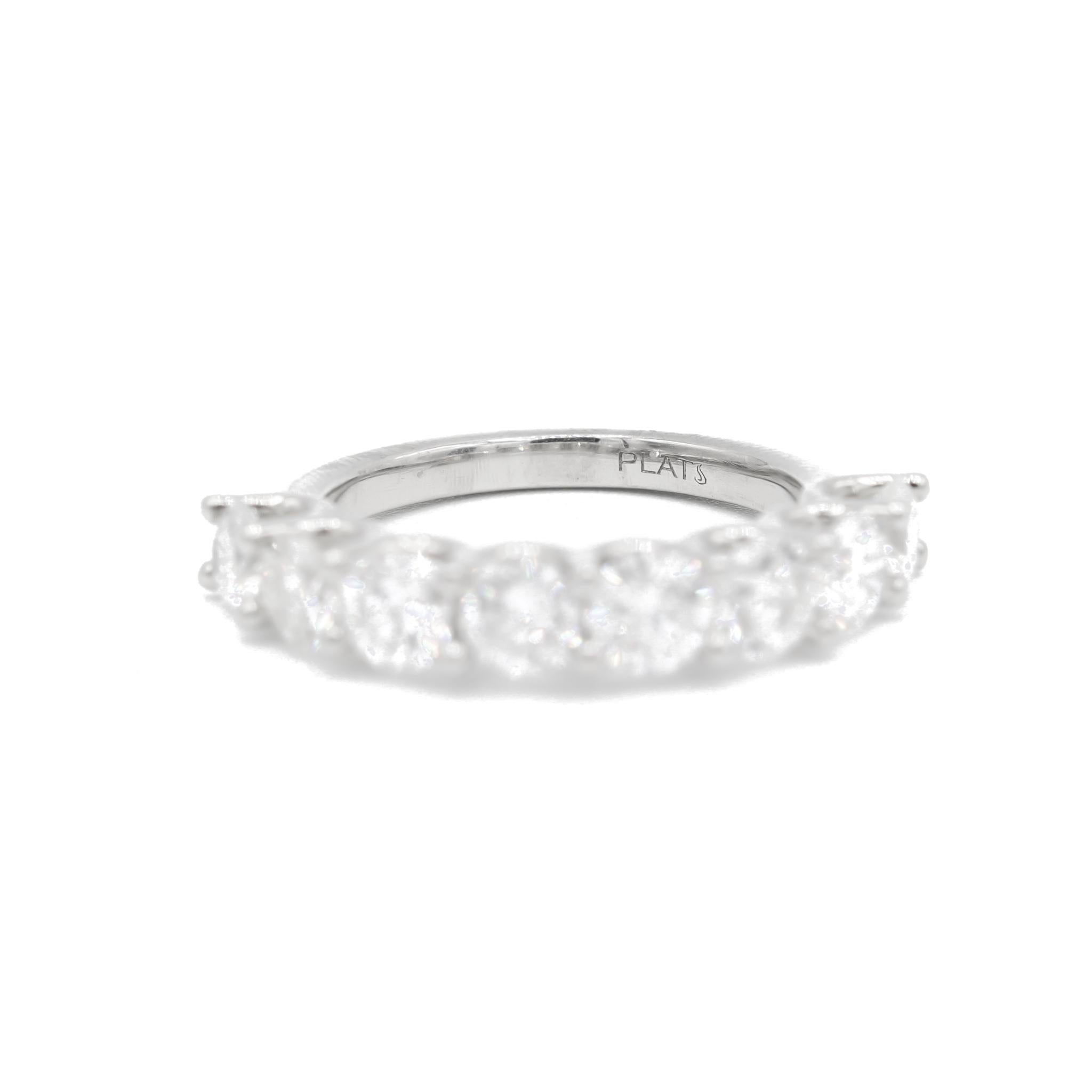 Damen Platin 8 Diamanten über Ewigkeit Ehering 2