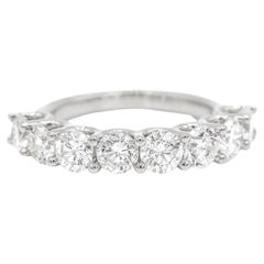  Ladies Platinum 8 Diamond Across Eternity Wedding Ring