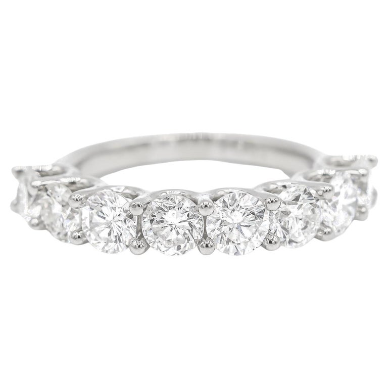 Ladies Platinum 8 Diamond Across Eternity Wedding Ring For Sale at 1stDibs