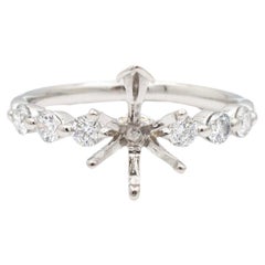 Ladies Platinum Accented Diamond Pear Shape Semi Mount Engagement Ring