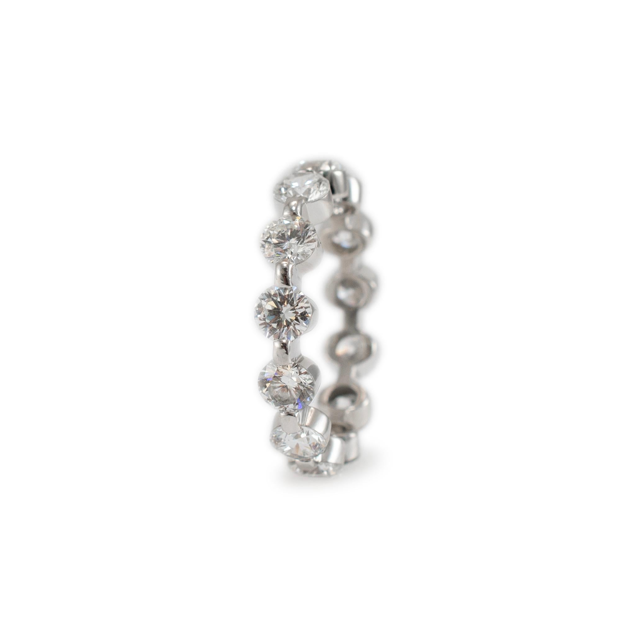 Round Cut Ladies Platinum Bar Set Eternity 3.52ct Round Brilliant Diamond Wedding Band