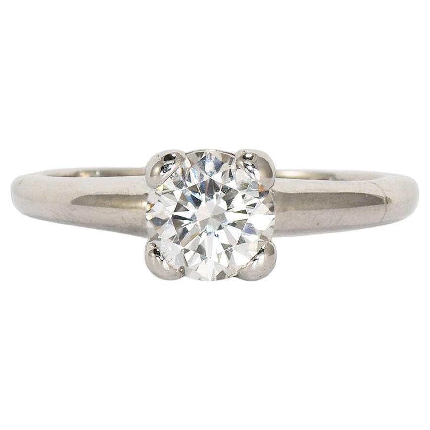 Ladies' Platinum Diamond Solitaire Engagement Ring 0.65 ct For Sale