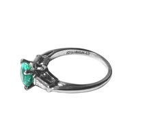 Ladies Platinum Emerald & VVS Diamond Wedding Ring