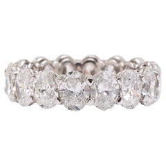 Damen Platin Full Eternity Ehering mit Diamant im Ovalschliff