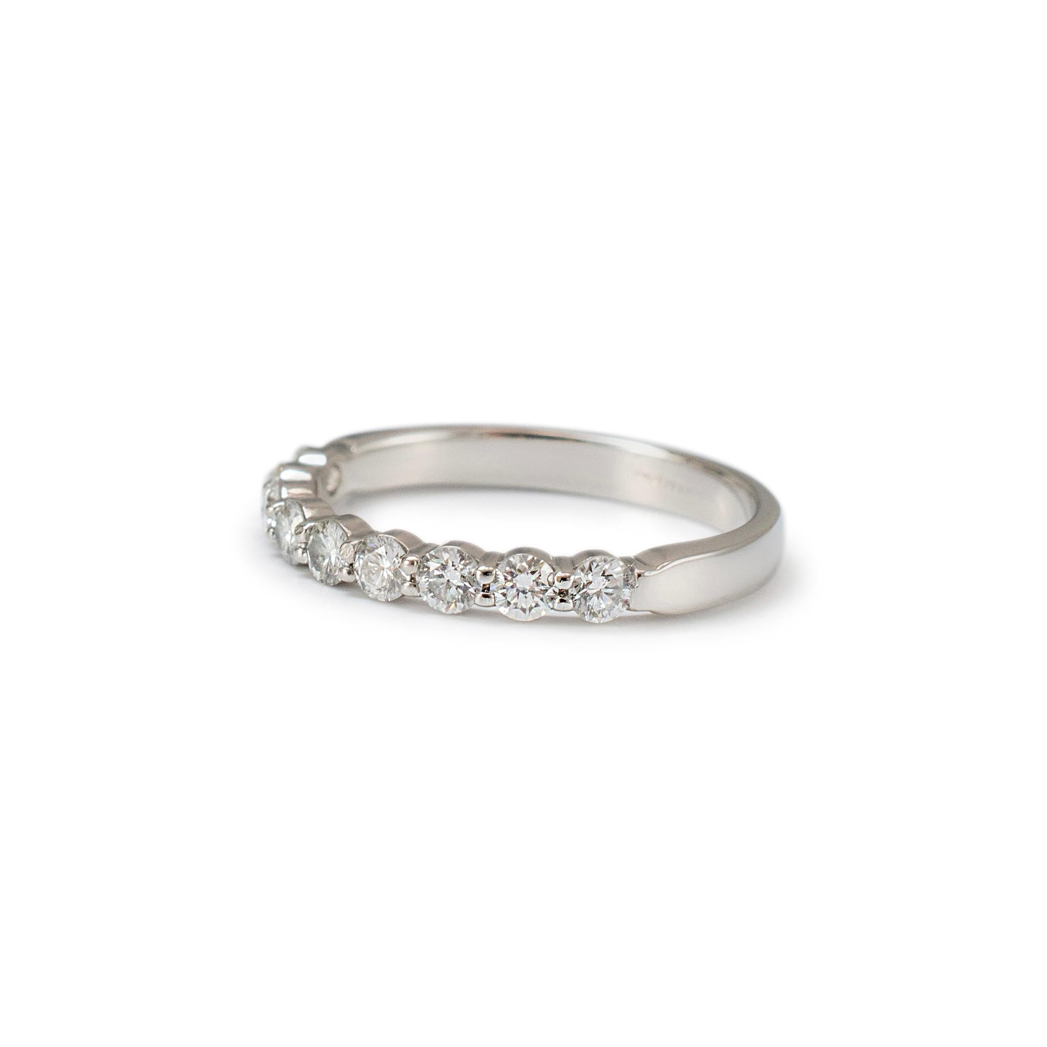 Damen Platin Halb-Eternity-Ehering mit 0,50 Karat Diamant (Rundschliff)