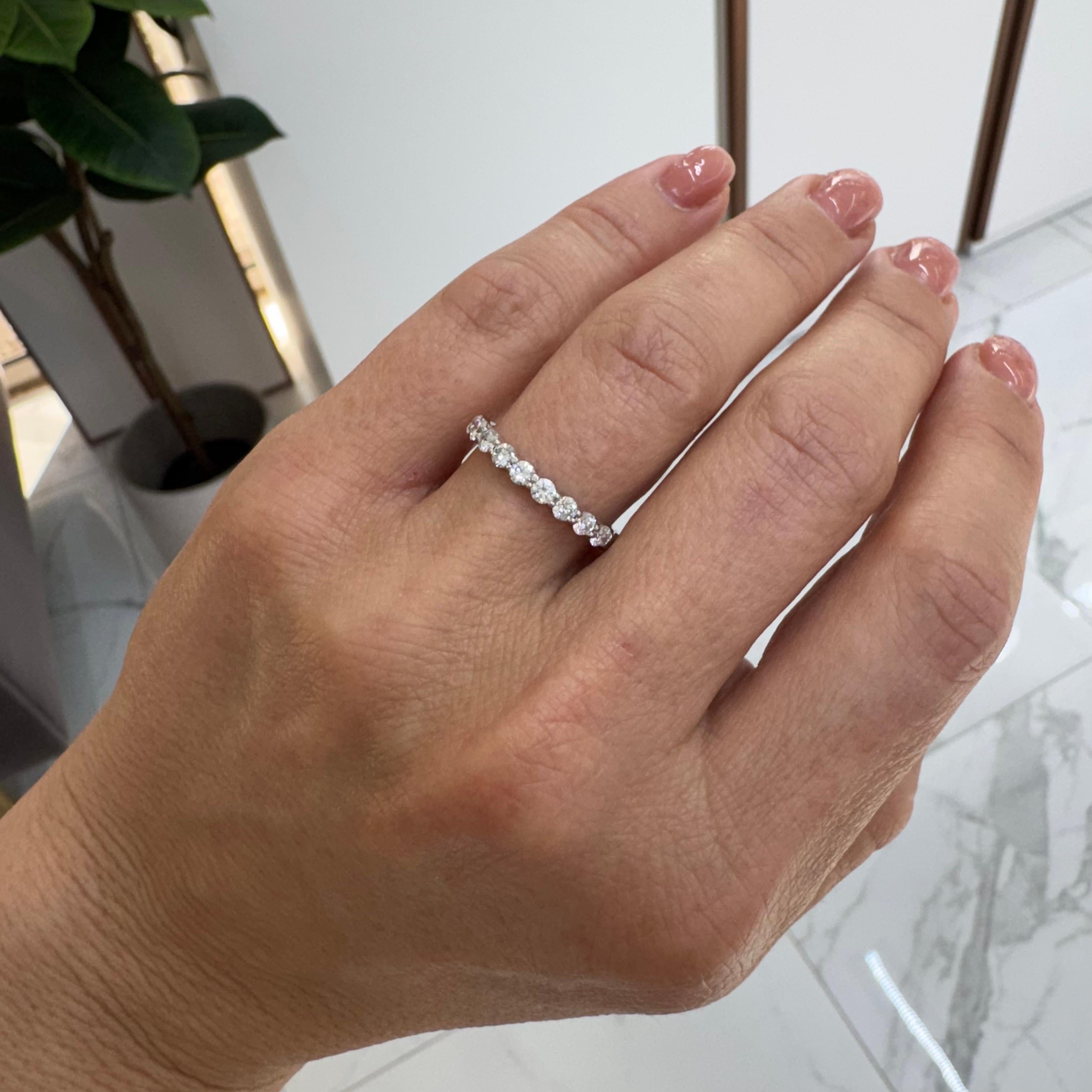 Damen Platin Halb-Eternity-Ehering mit 0,50 Karat Diamant 3