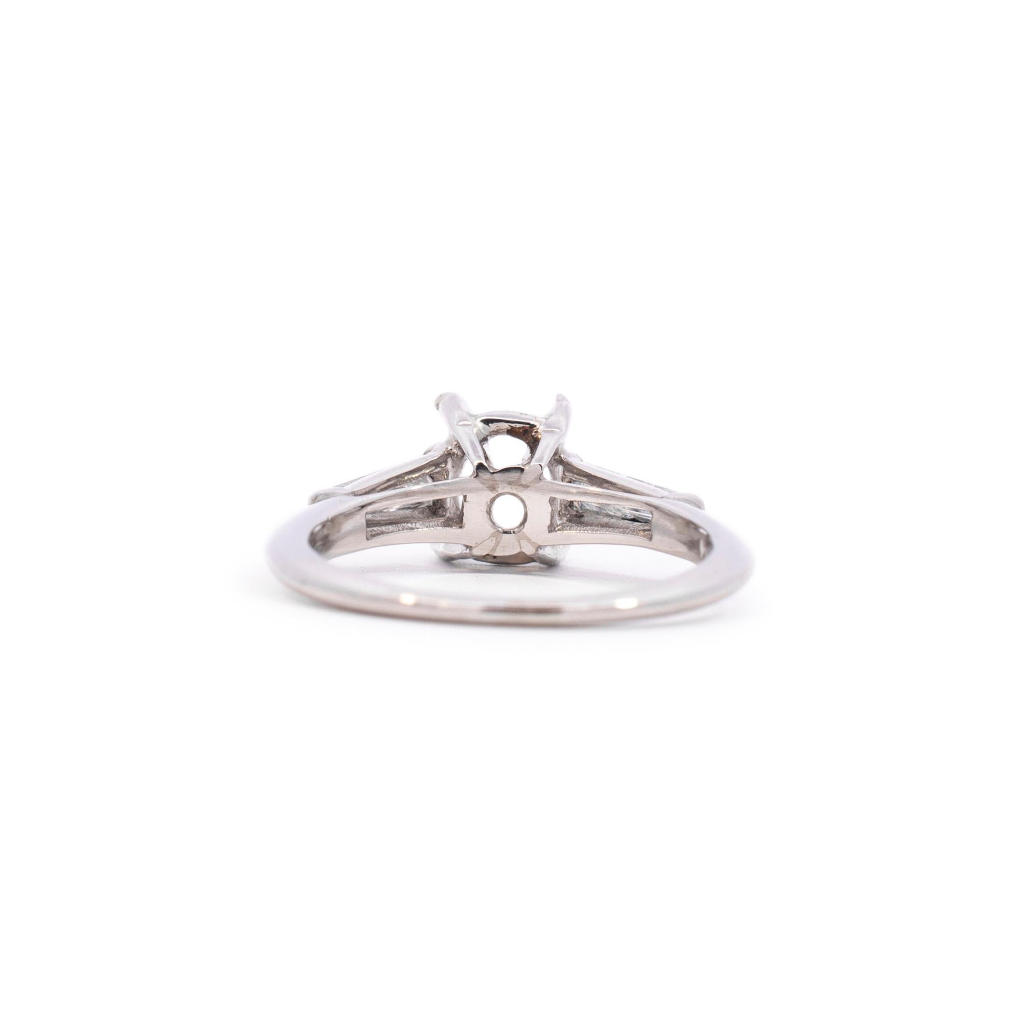 Ladies Platinum Semi Mount Diamond Engagement Ring 1