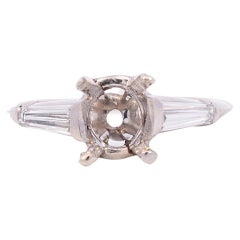 Ladies Platinum Semi Mount Diamond Engagement Ring
