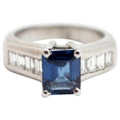 Ladies Platinum, Tanzanite and Diamond Fashion Ring