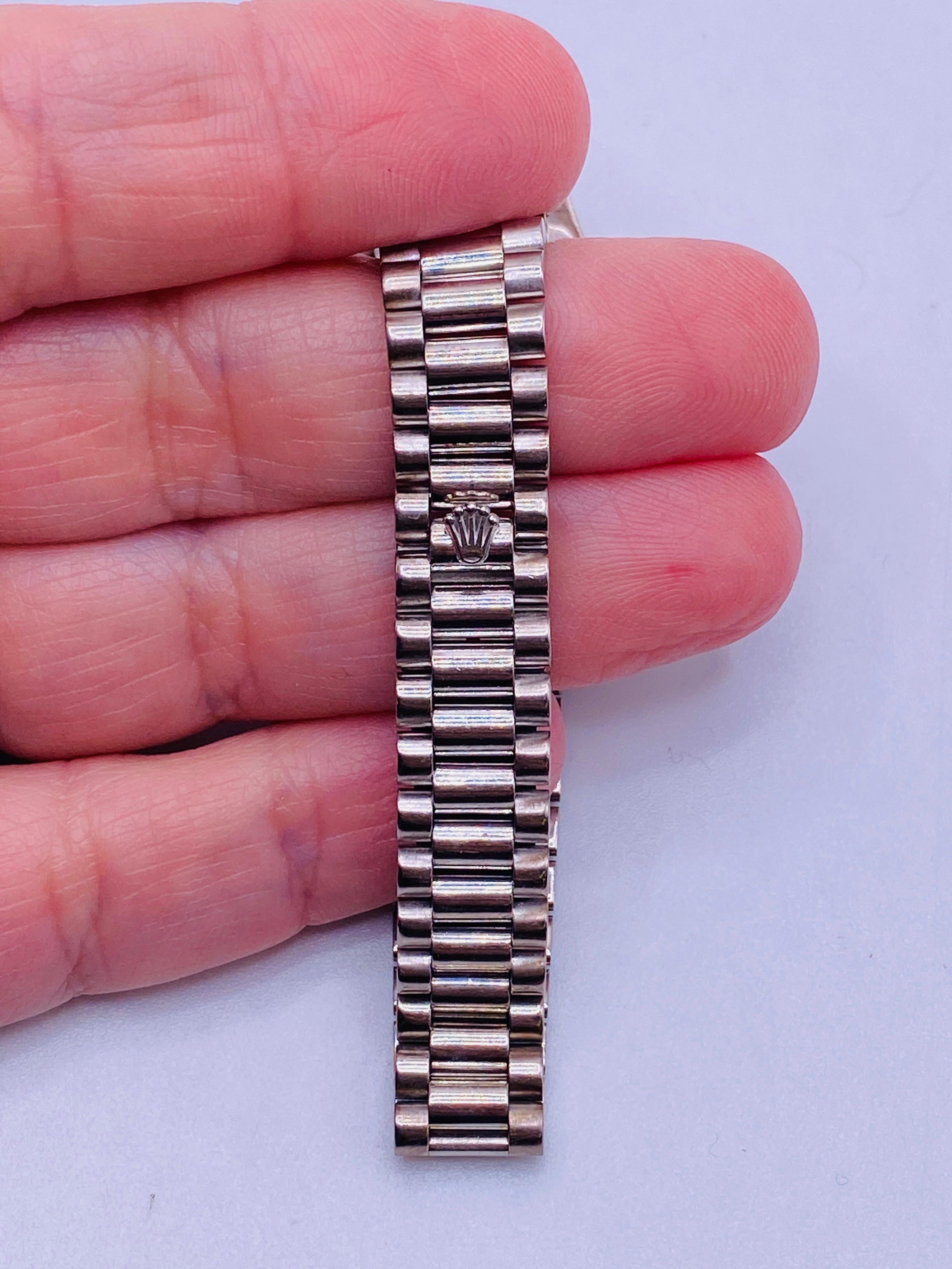 Rolex Weißgold Datejust President 69179 mit Saphir- und Diamant-Lünette im Zustand „Gut“ in DALLAS, TX