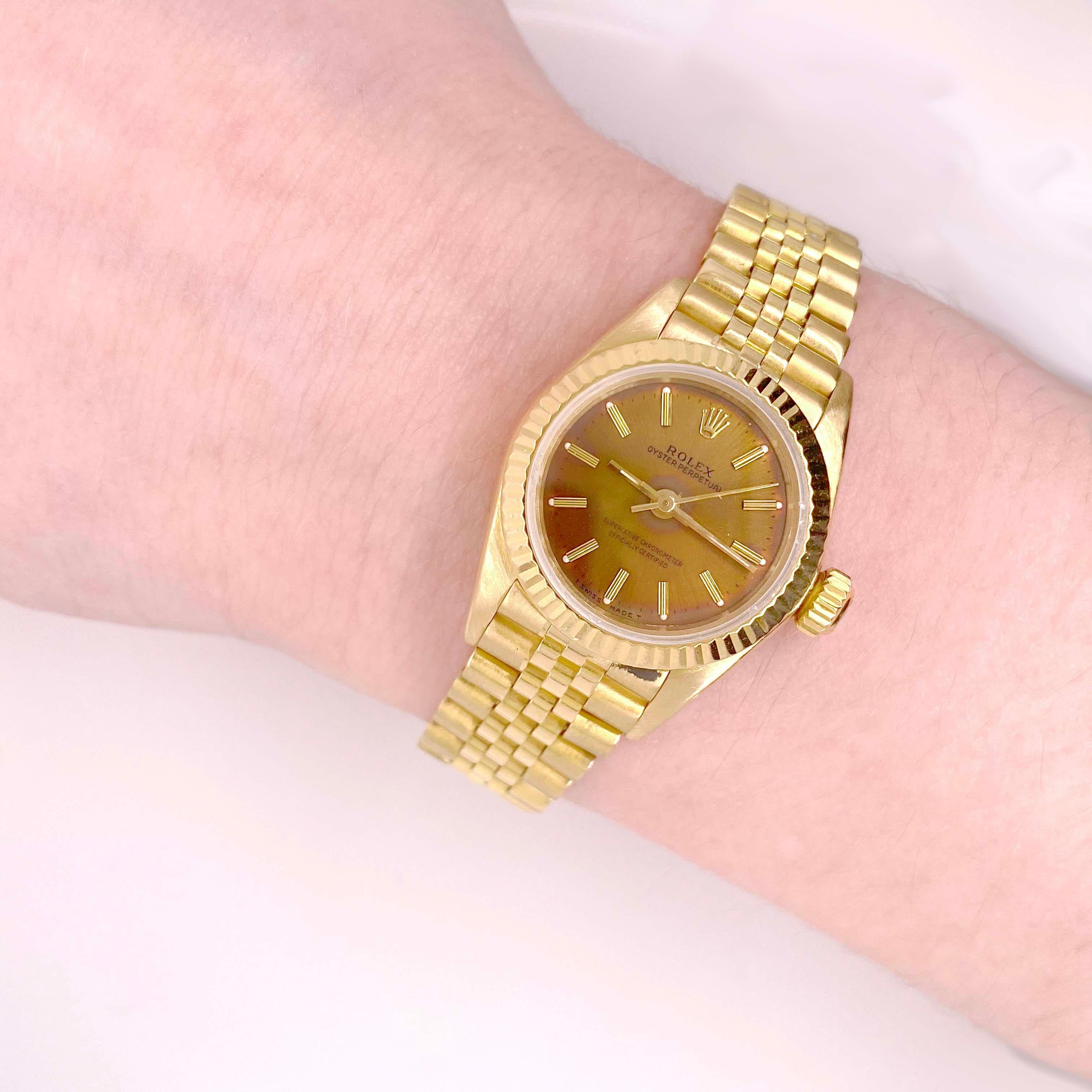 Ladies Rolex President Watch 18k Yellow Gold Oyster Band Jubilee Band In Excellent Condition In Austin, TX