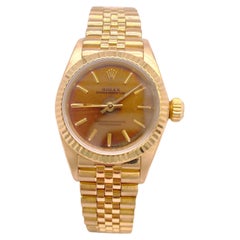 Damen Rolex Präsidentenuhr 18k Gelbgold Austernband Jubiläumsband
