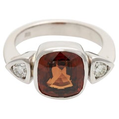 Ladies Ring, Especially with 1 Red-Brown Natural Zircon 7.17 Cts