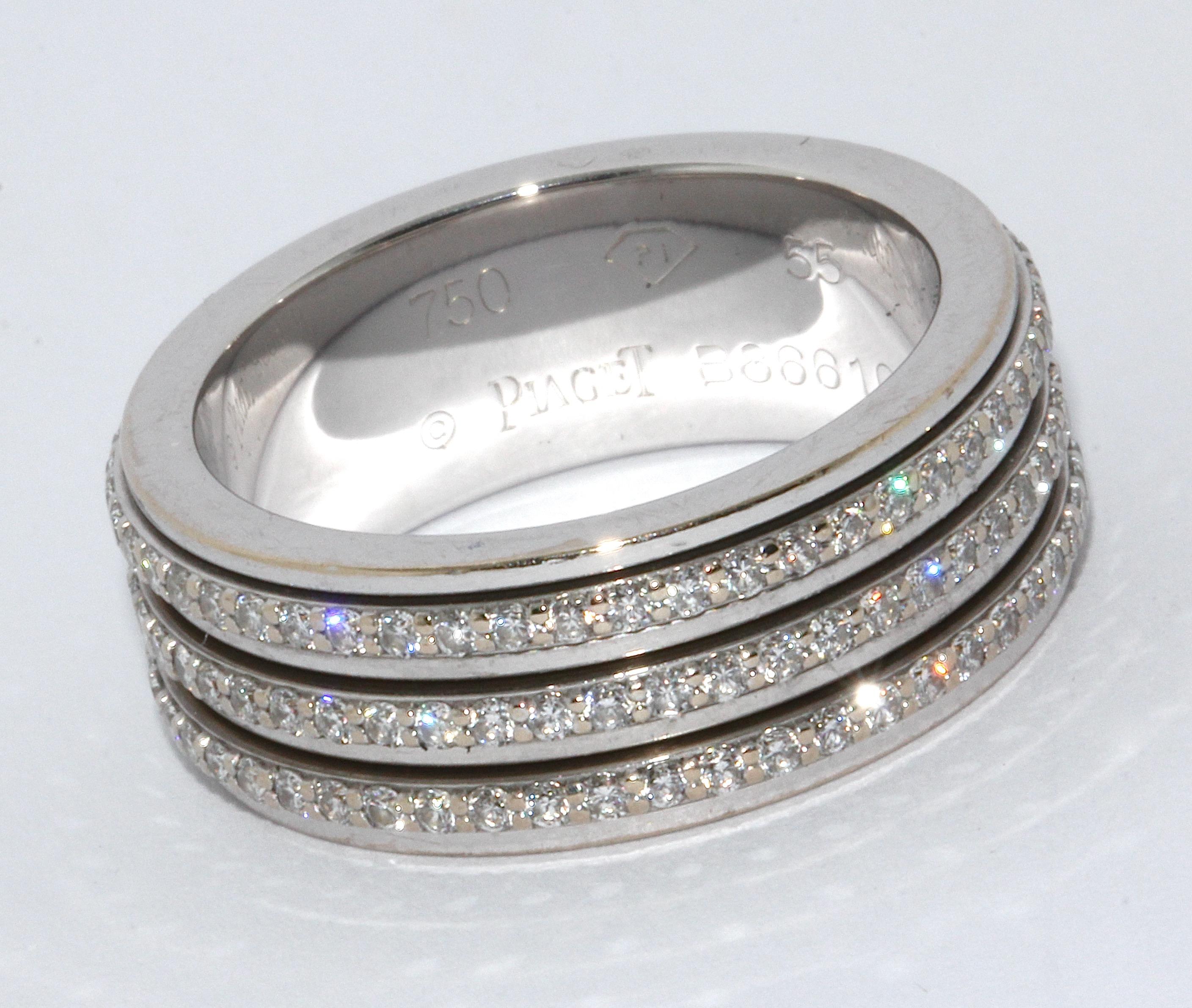 Moderne Bague Possession Piaget pour femme en or blanc 18 carats avec diamants de 1,53 carat en vente