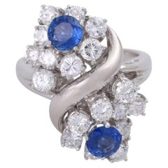 Ladies' Ring, WG 18K, Set with 2 Fac. Sapphires Total Approx. 1.66 Ct