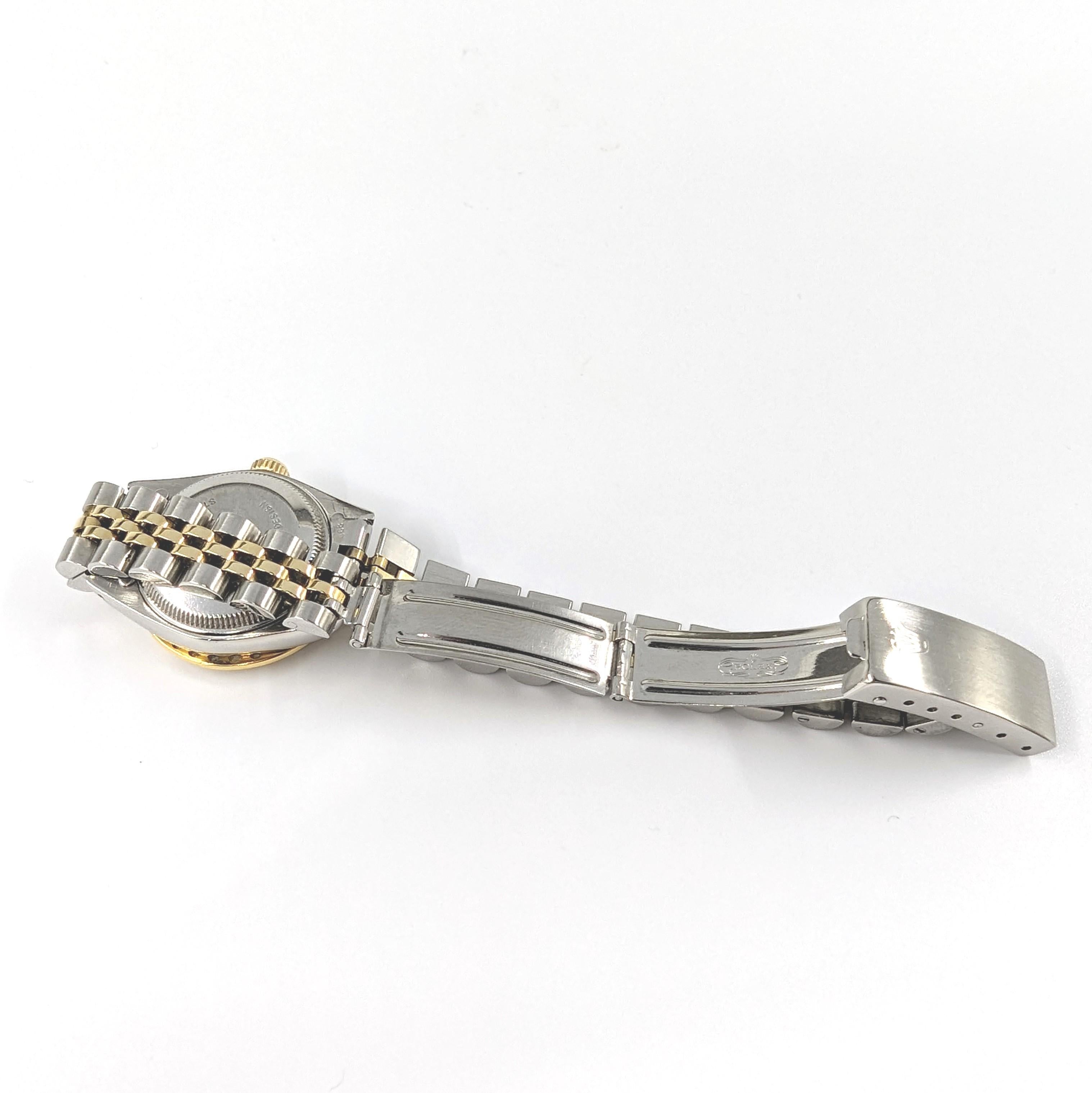 Damen Rolex 2farbige Gold/SS Datejust-Armbanduhr mit Diamant-Zifferblatt-Lünette Ref 6917 7