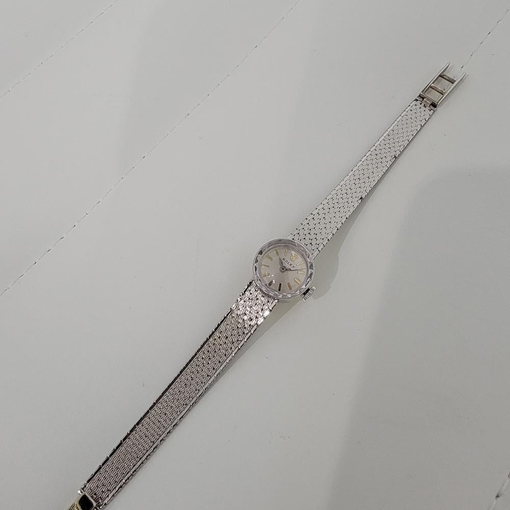 Ladies Rolex Petite Cocktail 14k White Gold Cocktail Watch 1930s w Box RA10 In Excellent Condition In Beverly Hills, CA