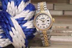 Ladies Rolex Datejust Cream Dial Two Tone Watch