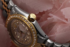 Ladies Rolex 26mm Datejust Two Tone Diamond Bezel & Lugs White MOP Watch 69173