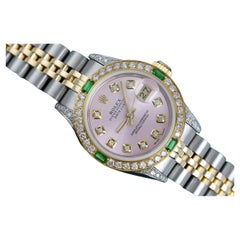 Rolex Montre Datejust à cadran Jubilee bicolore en diamant rose métallisé pour femmes 69173