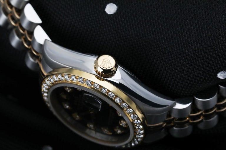 Ladies Rolex Datejust Vintage Diamond Bezel Two Tone Black  display picture 3
