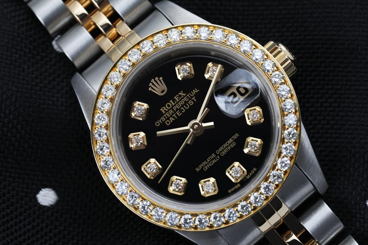 ladies rolex black face