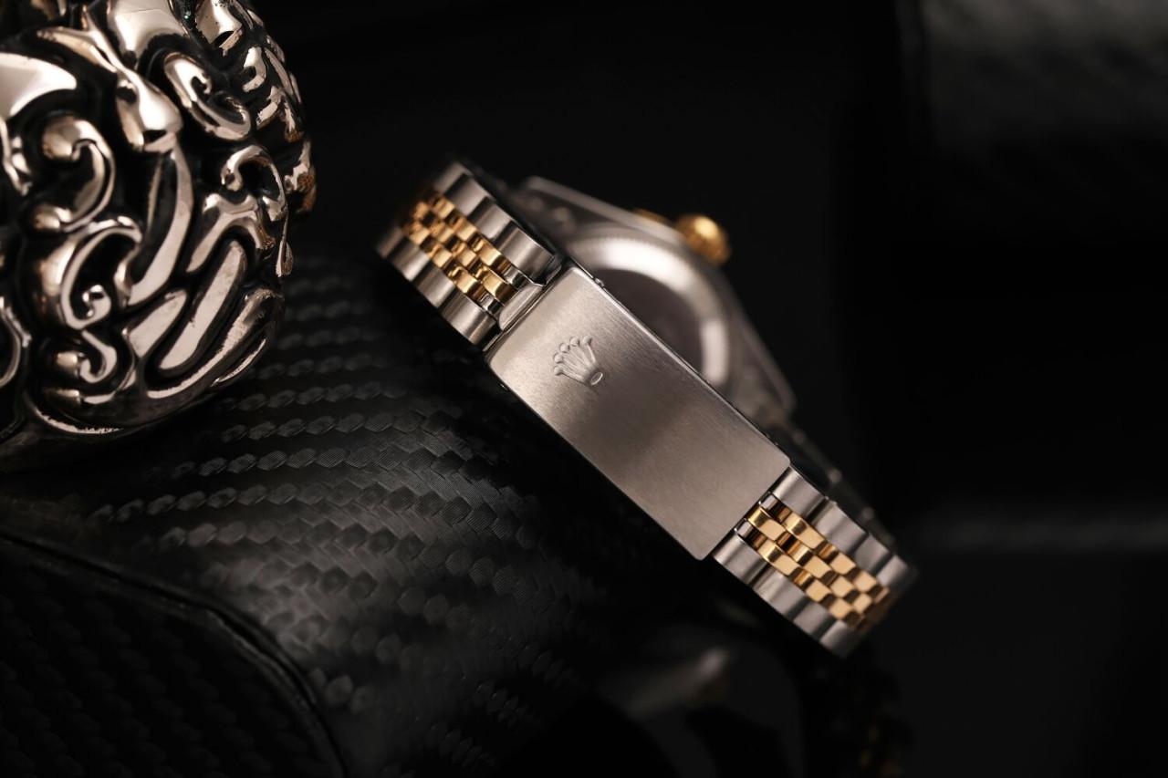 Rolex Montre Datejust vintage en or bicolore avec lunette en diamants, pour femmes 69173 en vente 2