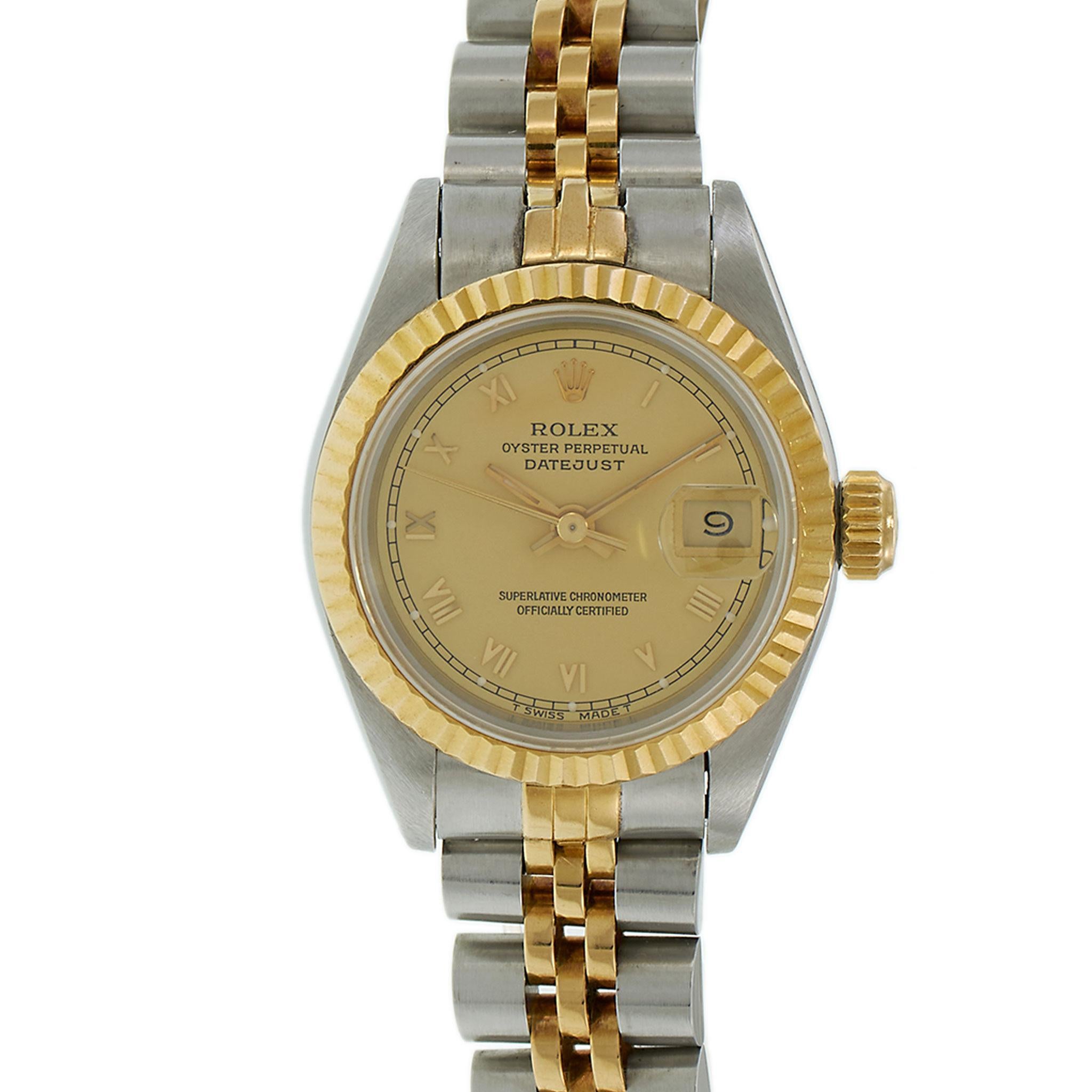 Ladies Rolex Date 69173 Champagne Dial Bon état - En vente à New York, NY