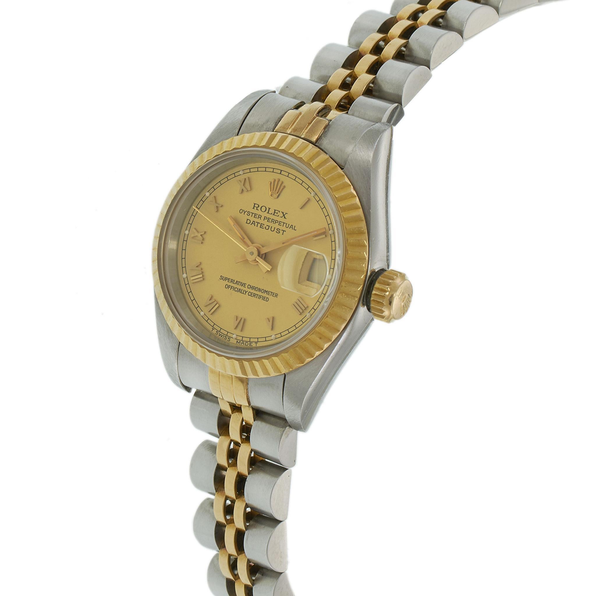 Ladies Rolex Date 69173 Champagne Dial Pour femmes en vente