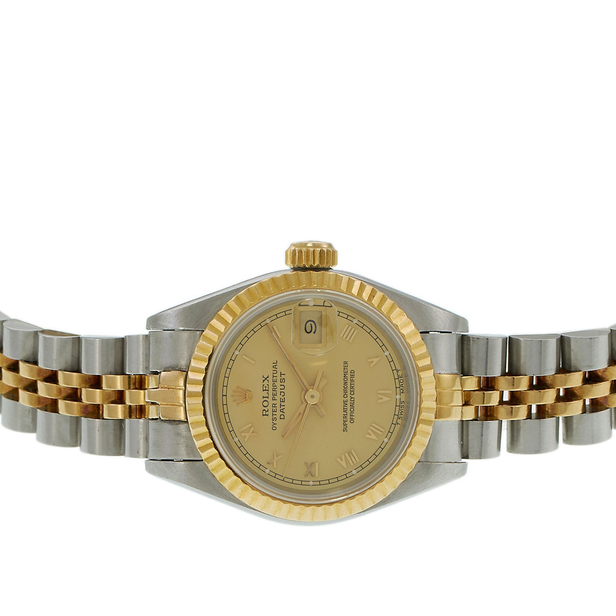 Ladies Rolex Date 69173 Champagne Dial en vente 1
