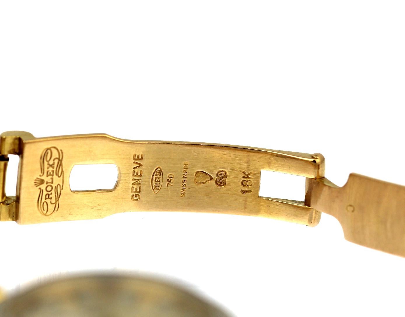 Damen Rolex Datejust-Uhr aus 18 Karat Gelbgold mit Diamant-Lünette (Retro)